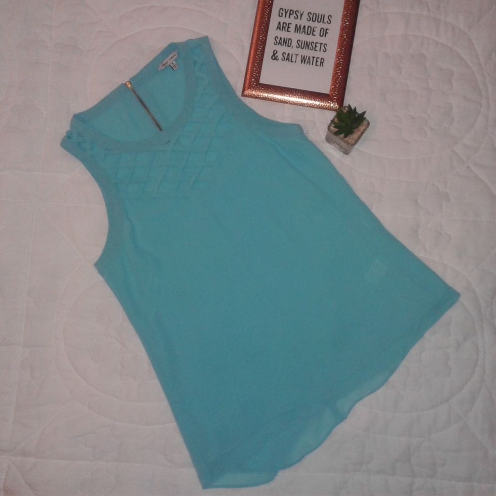 Naked Zebra blue tank blouse size small